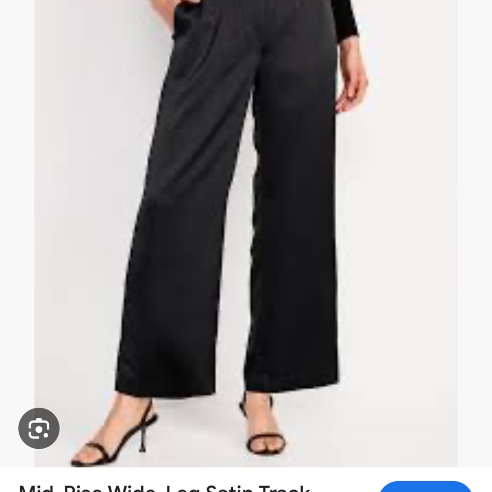 Mia-Rise Wide-Leg Satin Track pants XL tall